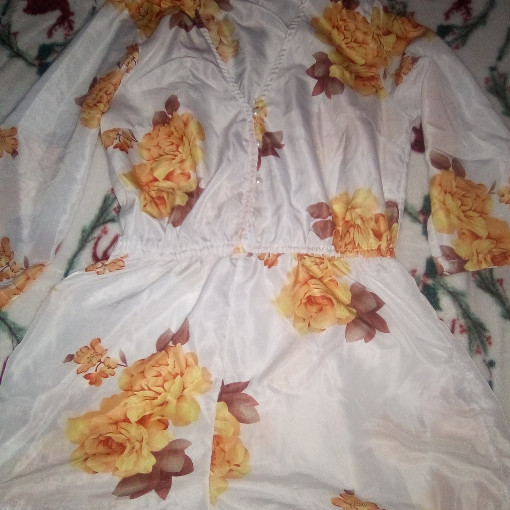 Floral silk nightgown
